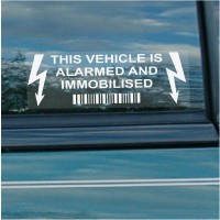 5 x Car,Van,TruckVehicle Alarmed and Immobiliser Security Warning Alarm Stickers